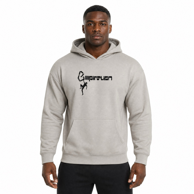 Sweat à capuche imprimé sur l'épaule pour hommes, escalade