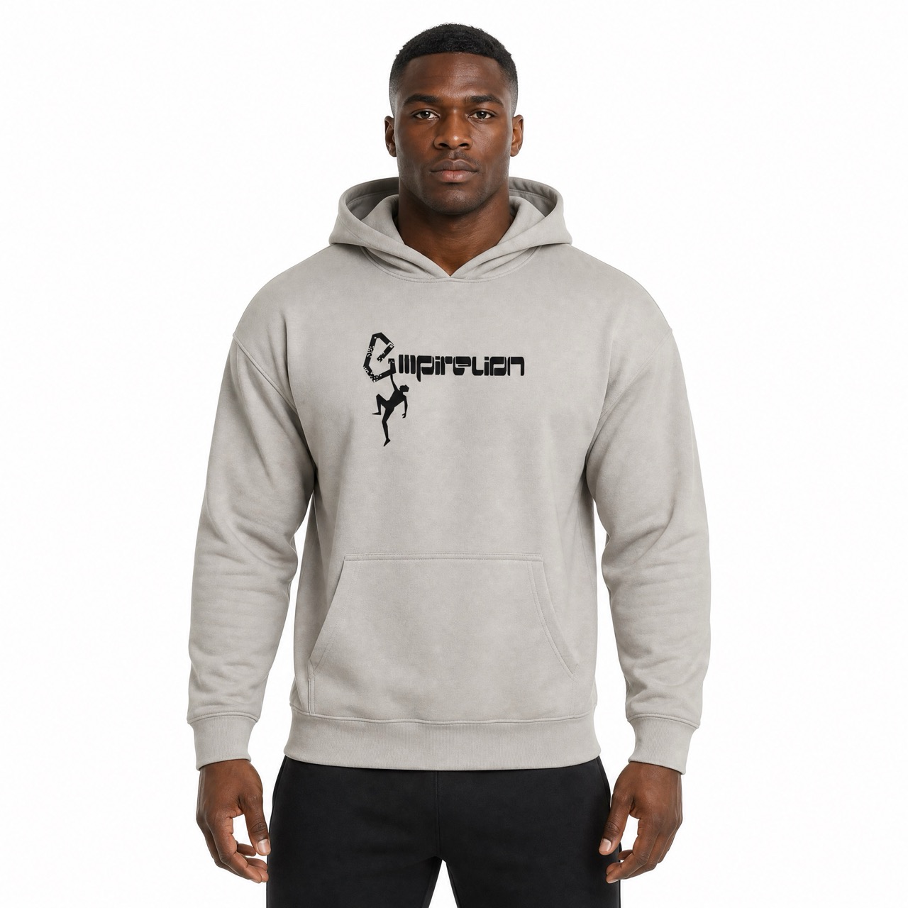 Sweat à capuche imprimé sur l'épaule pour hommes, escalade