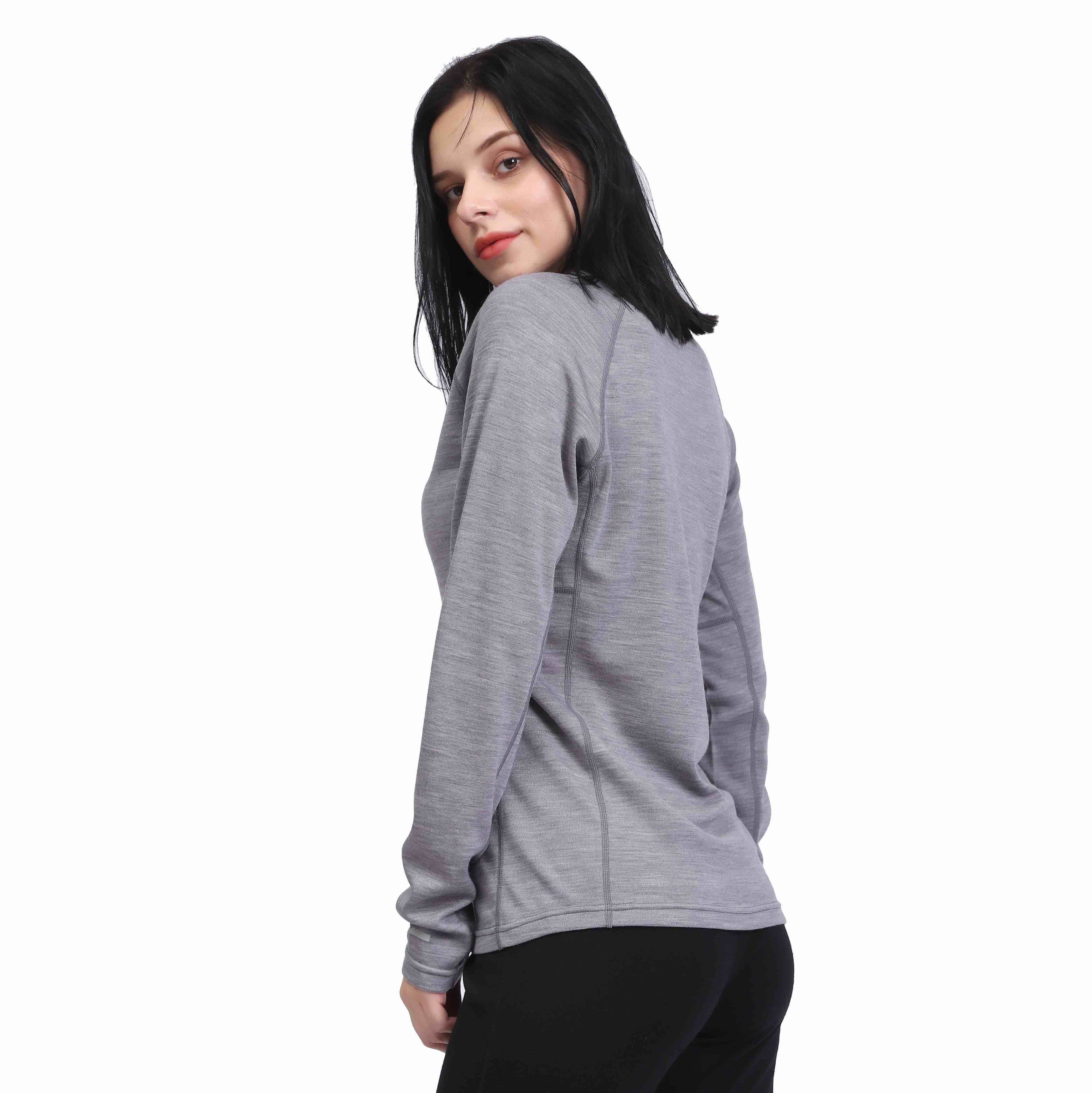 Sous-vêtements Thermiques Soie De Mûrier Femme - Haut Col Rond + Bas Long - Ensemble 2 Pièces