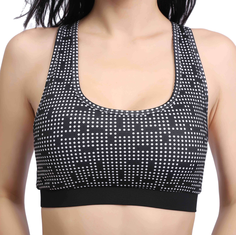 Femmes Raceback Dots Imprimez un soutien-gorge de gym