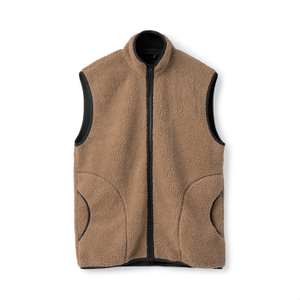 Gilet collé sans manches en sherpa pour hommes