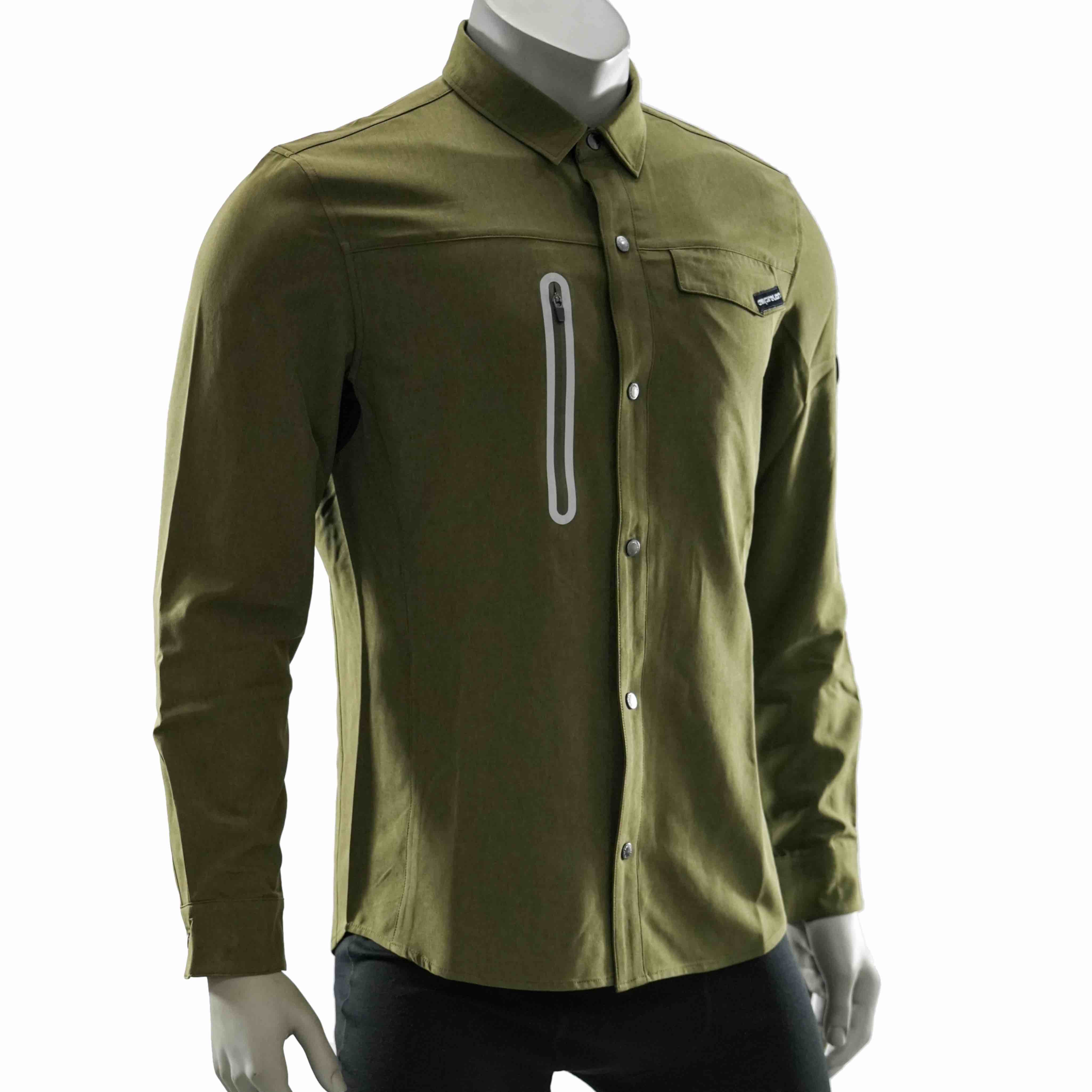 Chemise de trekking à poche zippé réfléchissante pour hommes