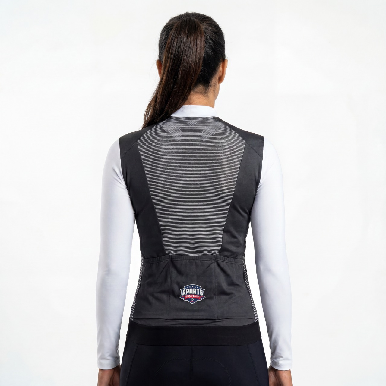 Veste de cyclisme en jersey avec panneaux color block pour femme