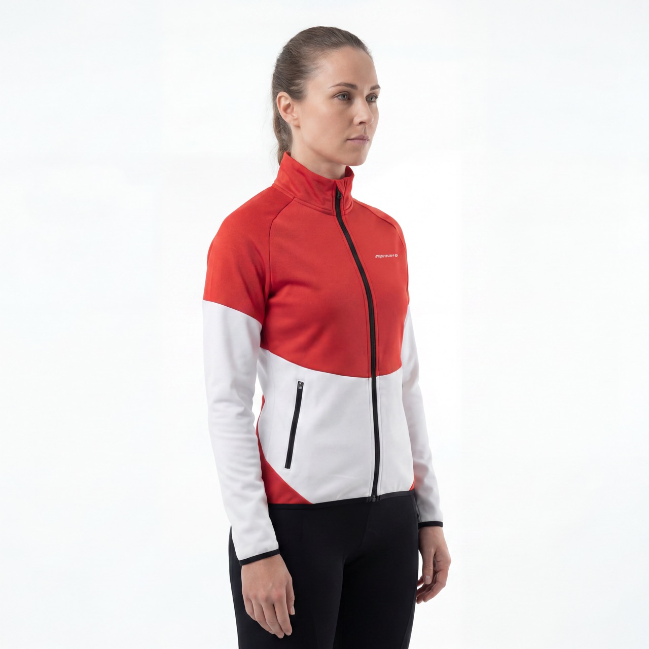 Veste de sport à panneau de blocs de couleurs pour femmes