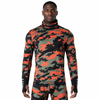 Hauts en jersey à col montant et imprimé camouflage pour hommes