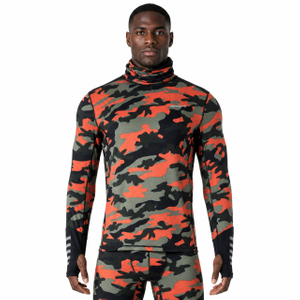 Hauts en jersey à col montant et imprimé camouflage pour hommes