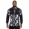 Chemise de randonnée à manches doubles avec trous laser bloqués par couleur imprimé camouflage pour hommes