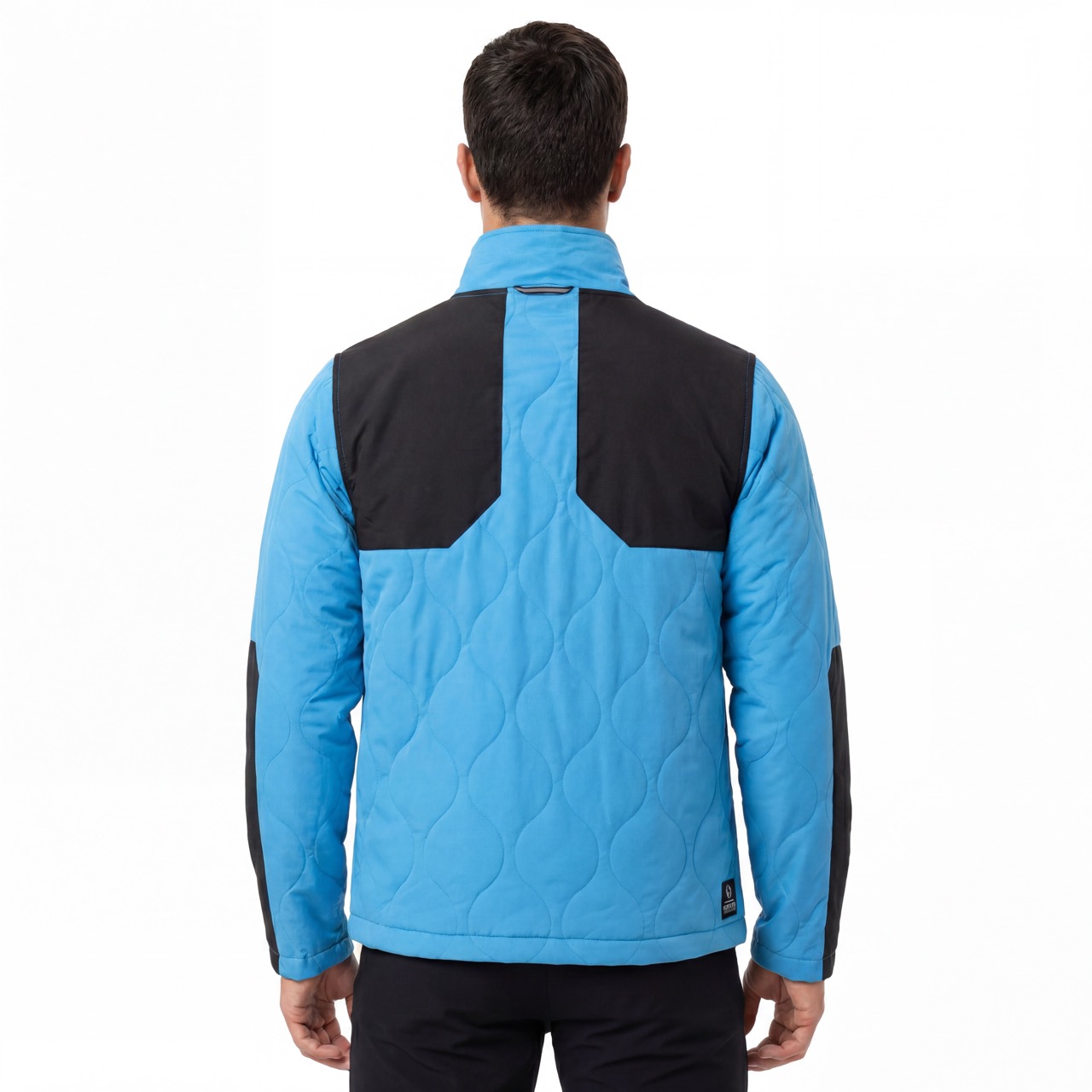 Veste zippée à blocage de couleur matelassée pour hommes, camping, randonnée, alpinisme, alpinisme