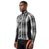 Maillot de cyclisme à manches longues à carreaux teints