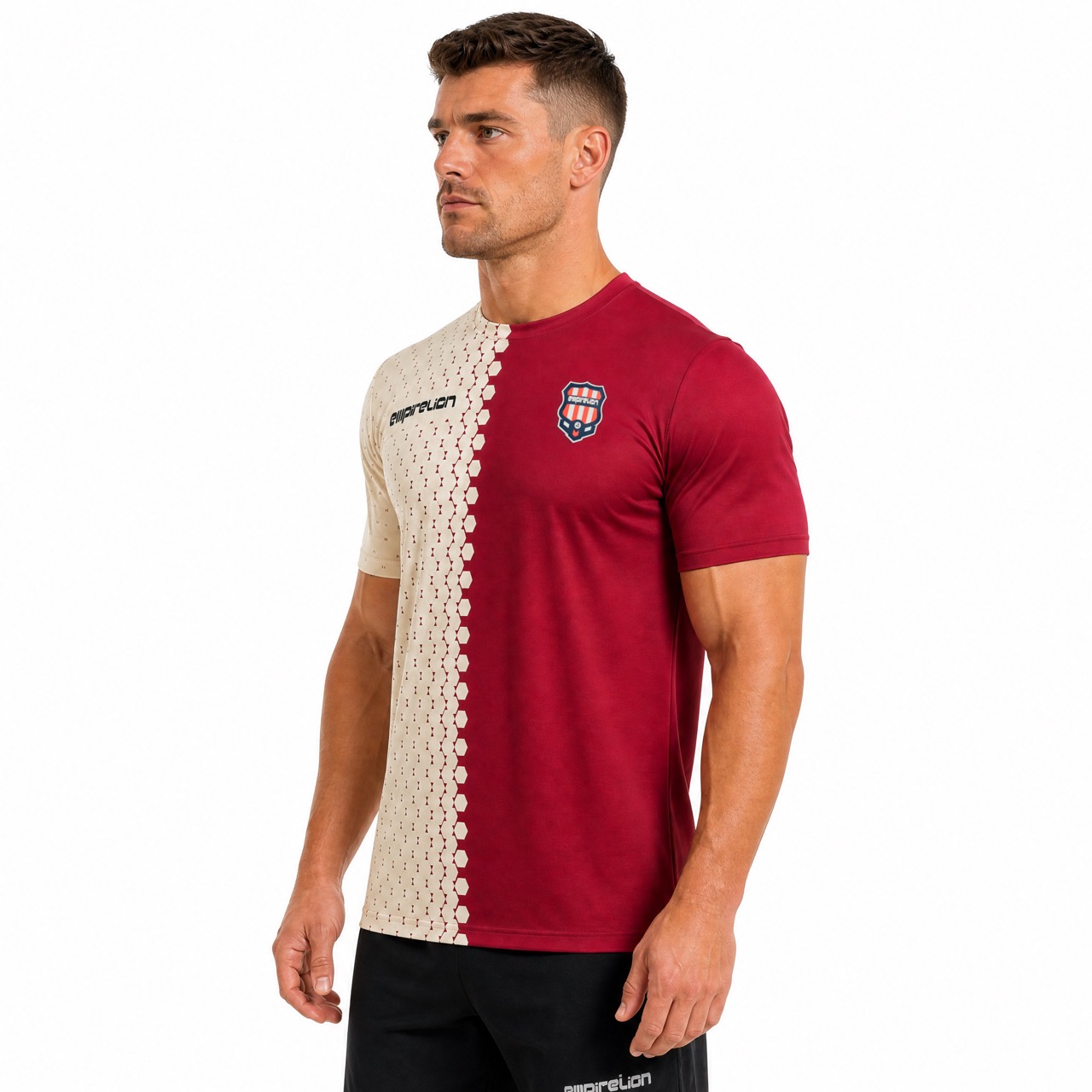 T-shirt décontracté de sport à imprimé intégral pour hommes