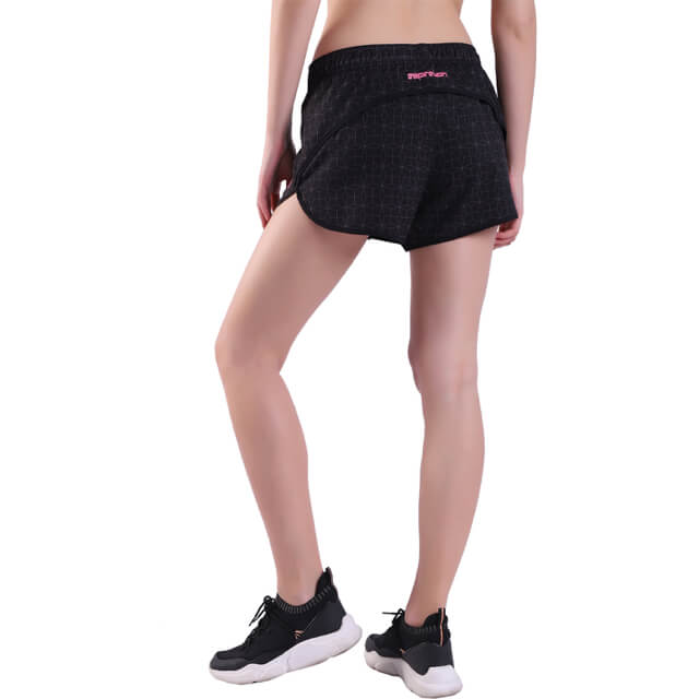 Entraînement sportif pour femmes sportives à séchage rapide short de course avec poche zip