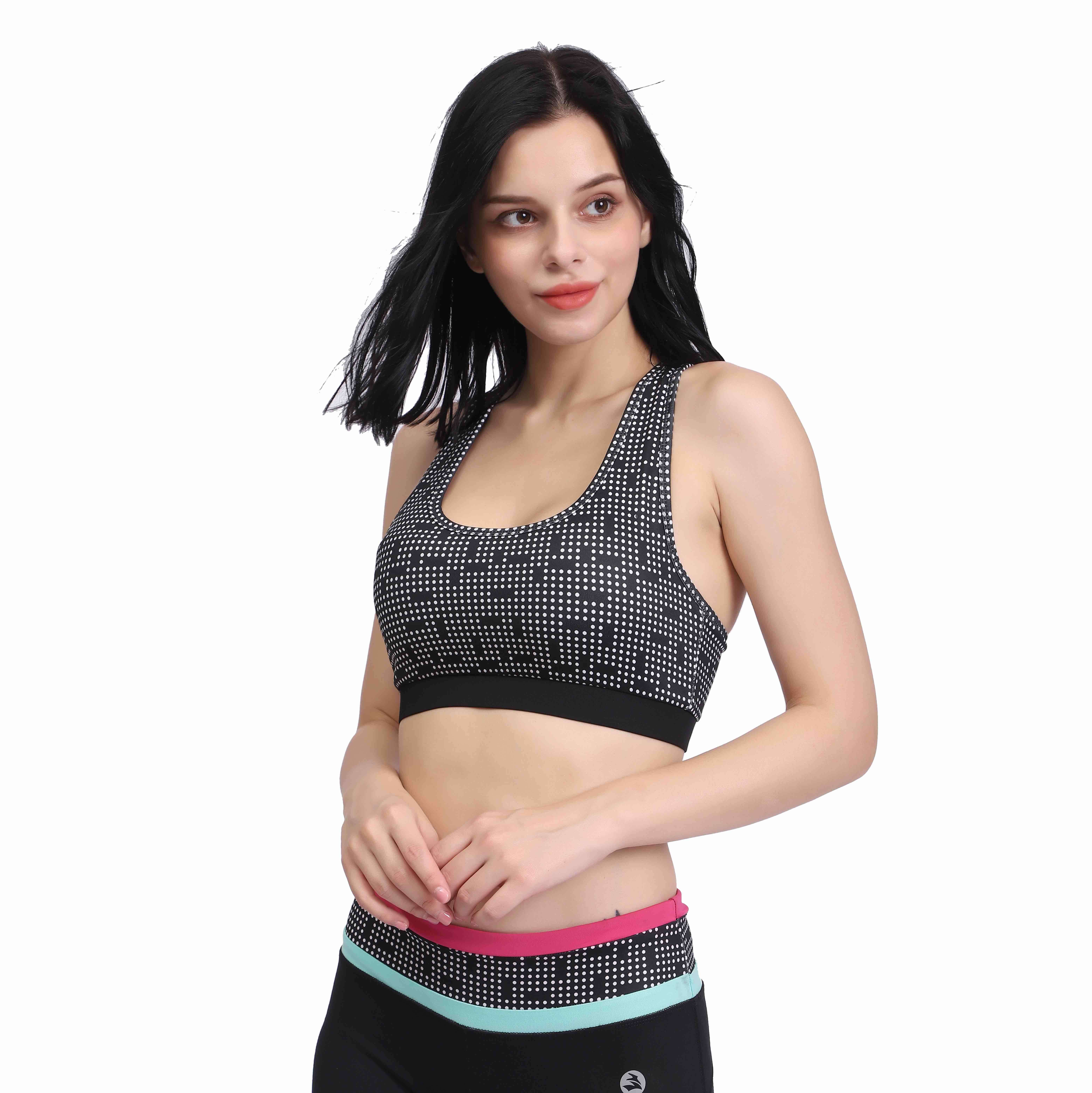 Femmes Raceback Dots Imprimez un soutien-gorge de gym