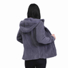 Veste à capuche décontractée Sherpa Fuzzy Fleece Bonded pour femme
