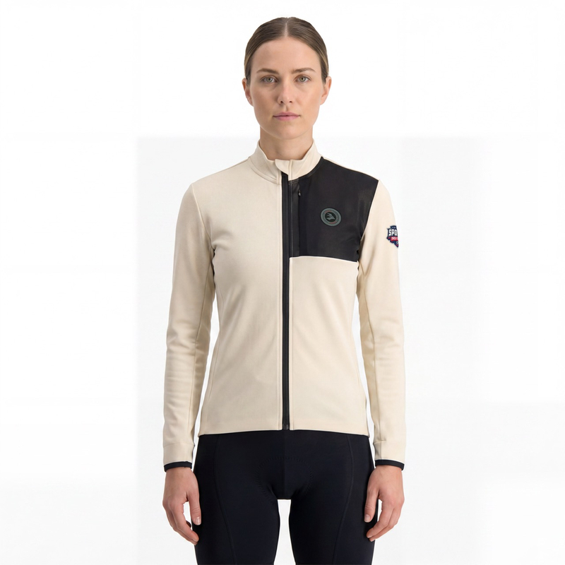 Veste de cyclisme avec poche et bordure en maille pour femme