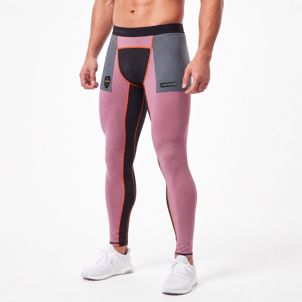 VMTR Pantalon legging à blocs de couleurs pour homme