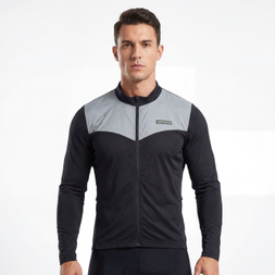 Veste de course à pied avec panneau réfléchissant et fermeture éclair