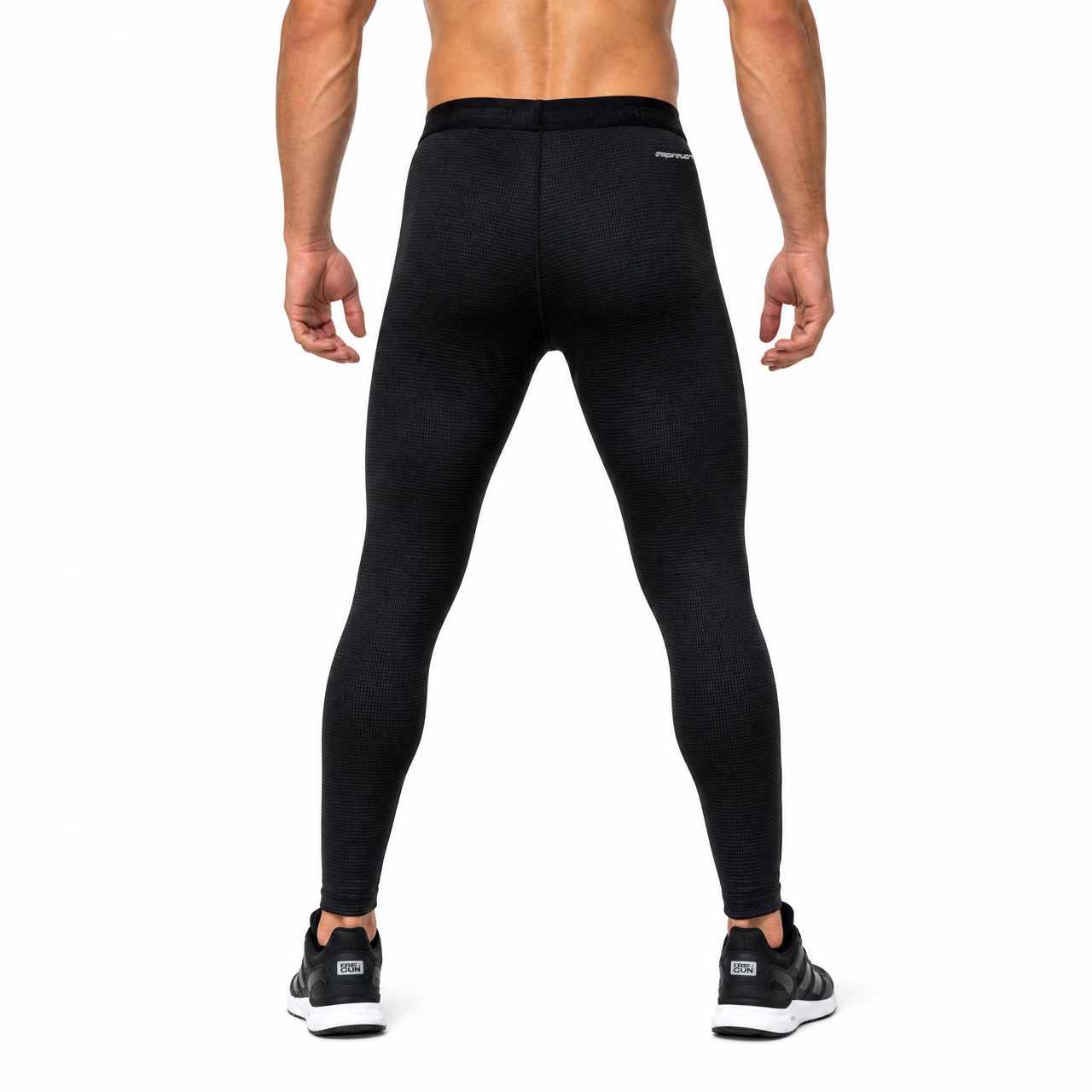 Pantalon legging thermique d'entraînement à demi-fermeture éclair en polaire teint en fil pour hommes