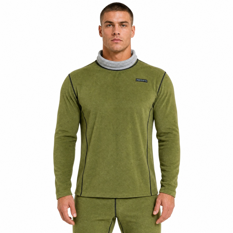 Sous-vêtements réversibles en polaire brossée double couleur pour hommes
