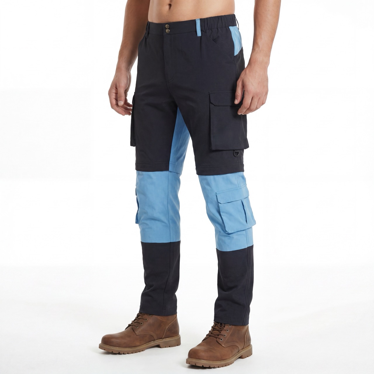 Pantalon de randonnée zippé pour homme avec 5 poches plaquées