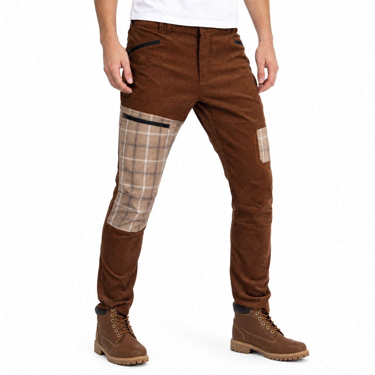 Pantalon de randonnée à panneaux en velours côtelé pour hommes
