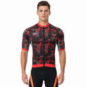 Maillot de cyclisme à manches courtes et col montant Raglan à impression numérique