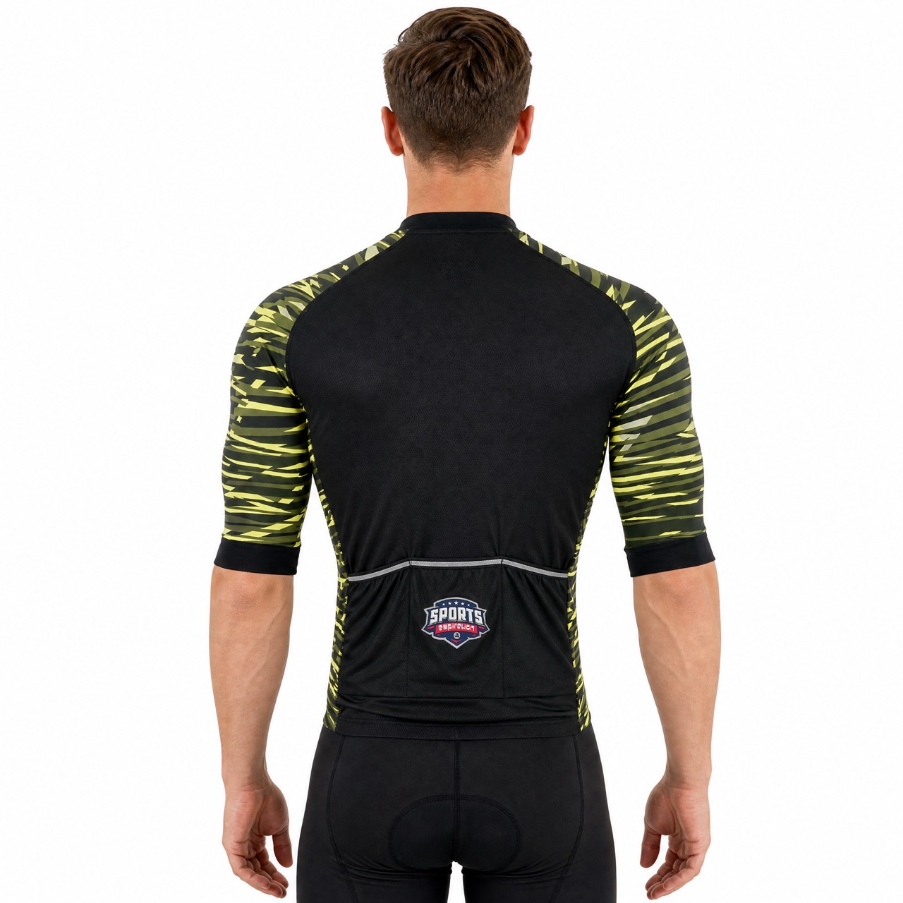 Maillot de cyclisme de poids moyen à manches courtes et impression numérique