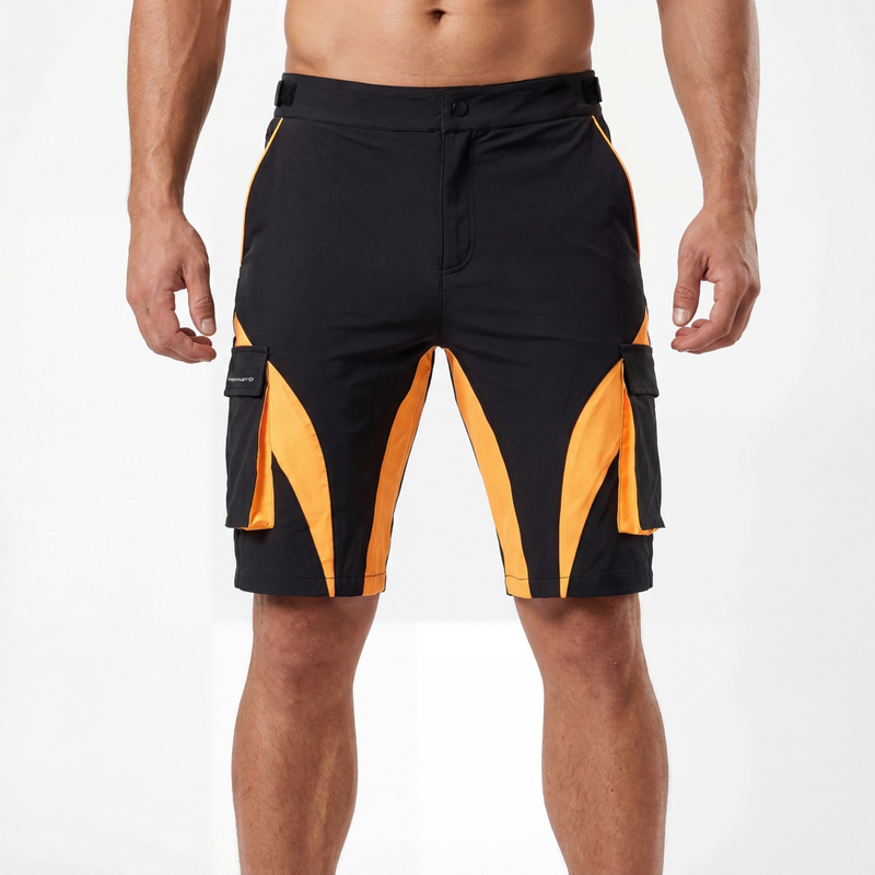 Short de sport décontracté à 7 poches zippées pour hommes